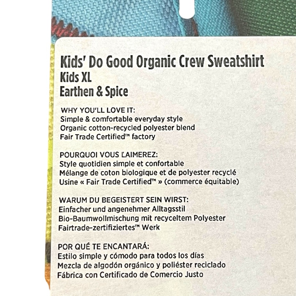 NWT COTOPAXI Kid’s Do Good Organic Crew Sweatshirt XL - Picture 6 of 7